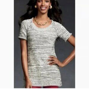 Cabi Marled Tunic Sweater Black/white size XS. style # 973